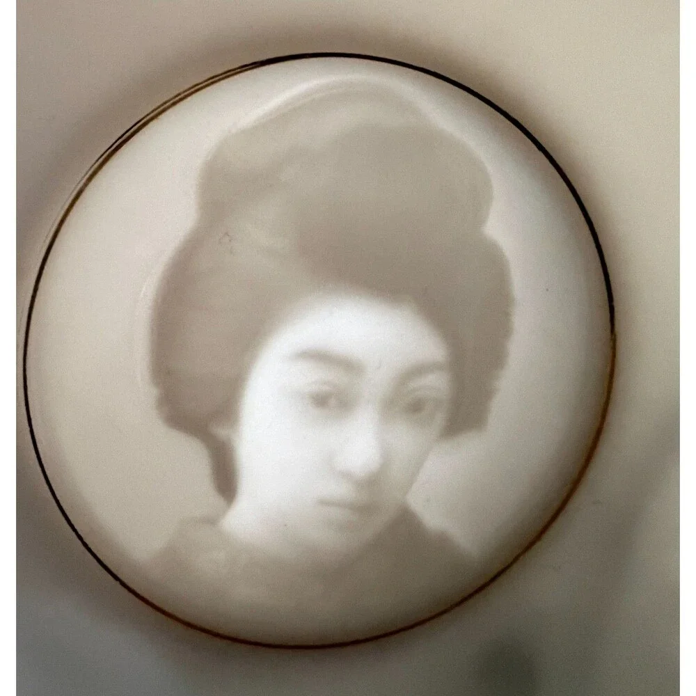 Lithophane Tea Set, Mt. Fuji Scene, Made in Japan